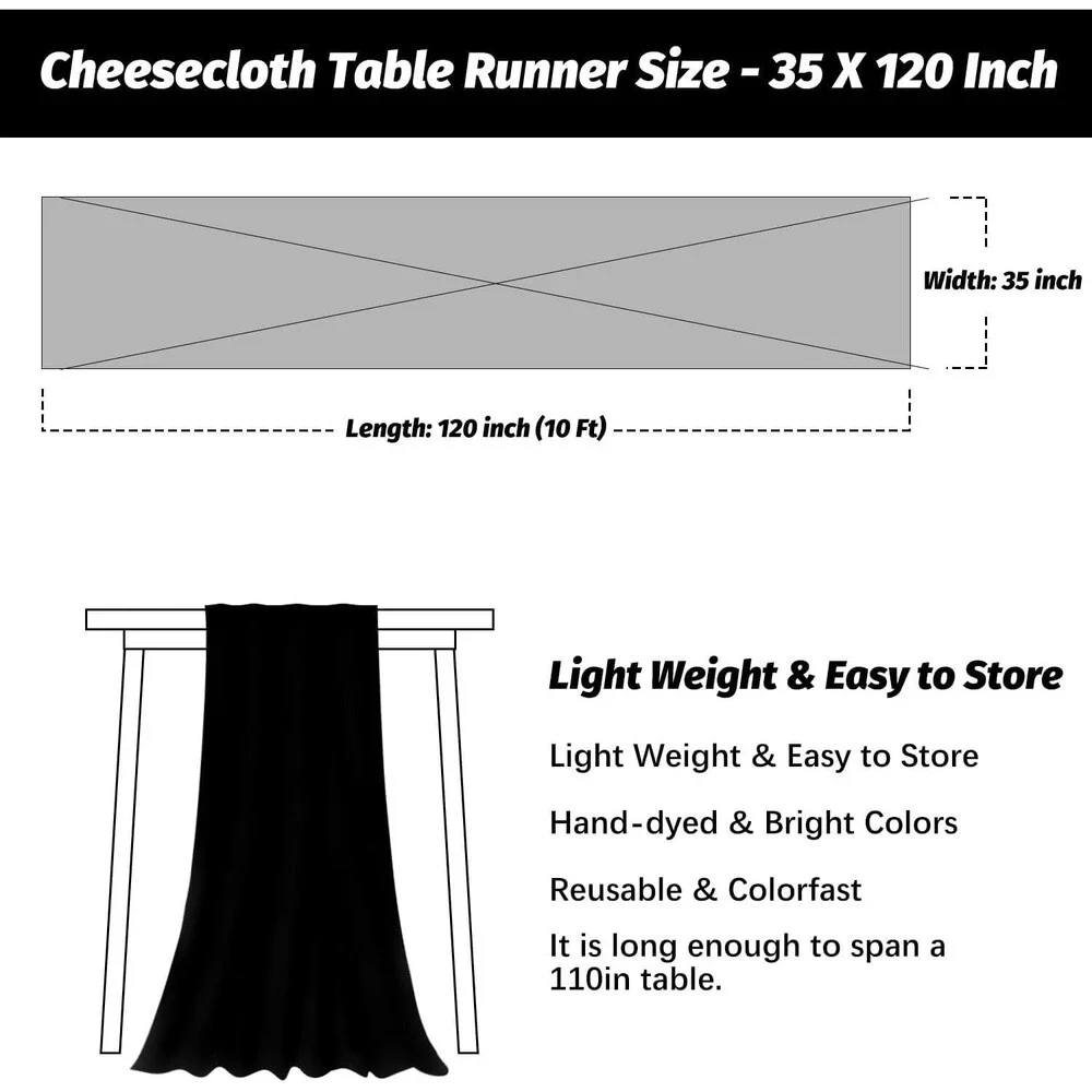 6 Pack Halloween Cheesecloth Table Runner 35 x 120 Inches Halloween Runners f...